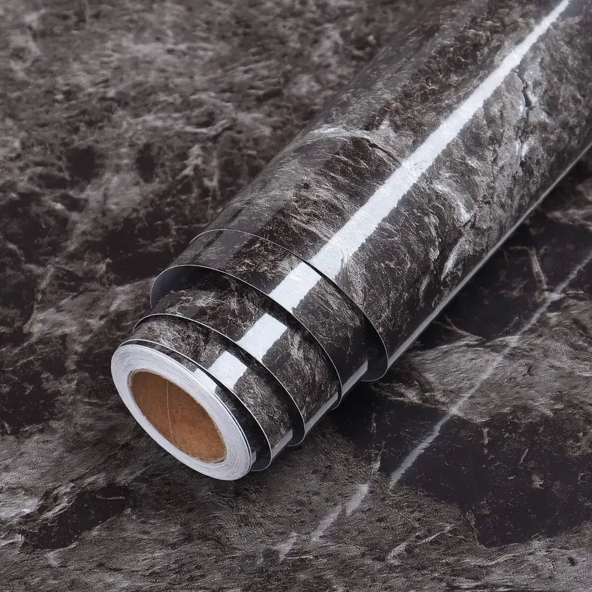 Gray Marble Self-Adhesive Wallpaper Waterproof Vinyl Peel and Stick Wallpapers for Old Furniture Kitchen Countertop Granite Film