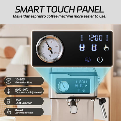 Macchina per caffè espresso Cafelffe 20 bar, macchina per cappuccino con montalatte e lancia vapore, macchina per caffè, regalo Cafetera semi-automatica