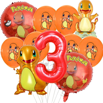 Palloncino Pikachu Pokemon per feste di compleanno da 1 a 9 anni, decorazione per feste a tema Pokemon e Squirtle, palloncino in alluminio per baby shower, bomboniere a tema Pikachu.