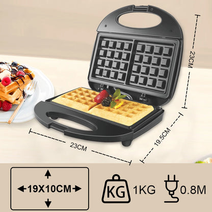 Piastra per waffle con piastre antiaderenti, alloggiamento Cool Touch, indicatori di accensione e spegnimento, macchina per la colazione, avvolgicavo, 750 W.