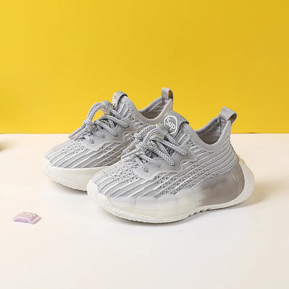 2024 Nuove scarpe primaverili per bambini, suola leggera, traspiranti, scarpe sportive per bambini, morbide, da esterno, da tennis, alla moda, per bambine e bambini, sneakers 15-25