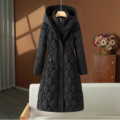 2025 Fashion Winter Long Parkas Women's Down Cotton-padded Jacket Detachable-sleeve Coats Thicken Warm Overcoat Hooded Outerwear