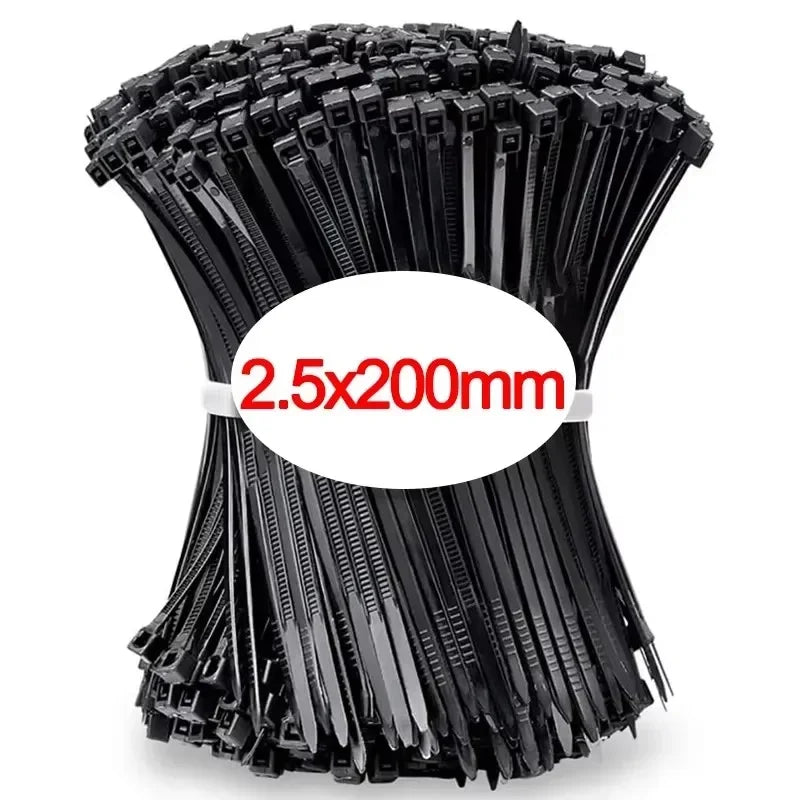 10-1000 Pcs Plastic Clamping Collar Rilsan Cable Ties Clamp Greenhouse Plastic Clamps Self-tightening Plastic Necklace Belts