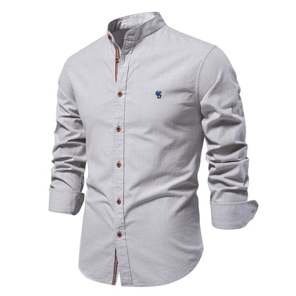 Camicia da uomo primavera-estate, nuova e alla moda, in cotone e lino, casual, stile giapponese, a maniche lunghe