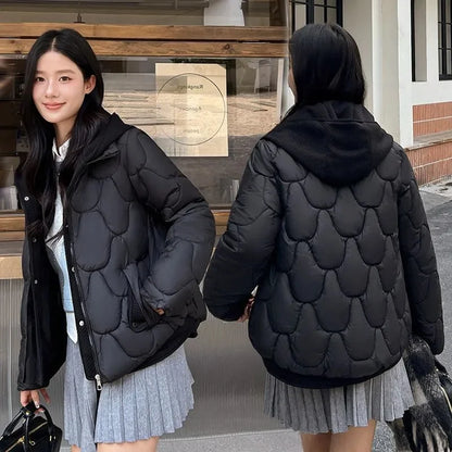 2025 Fashion Coats Korean Style Loose Comfort Quilted Coat Women Jacket Women Parkas Warm Jackets Casual Coat New Winter Clothes