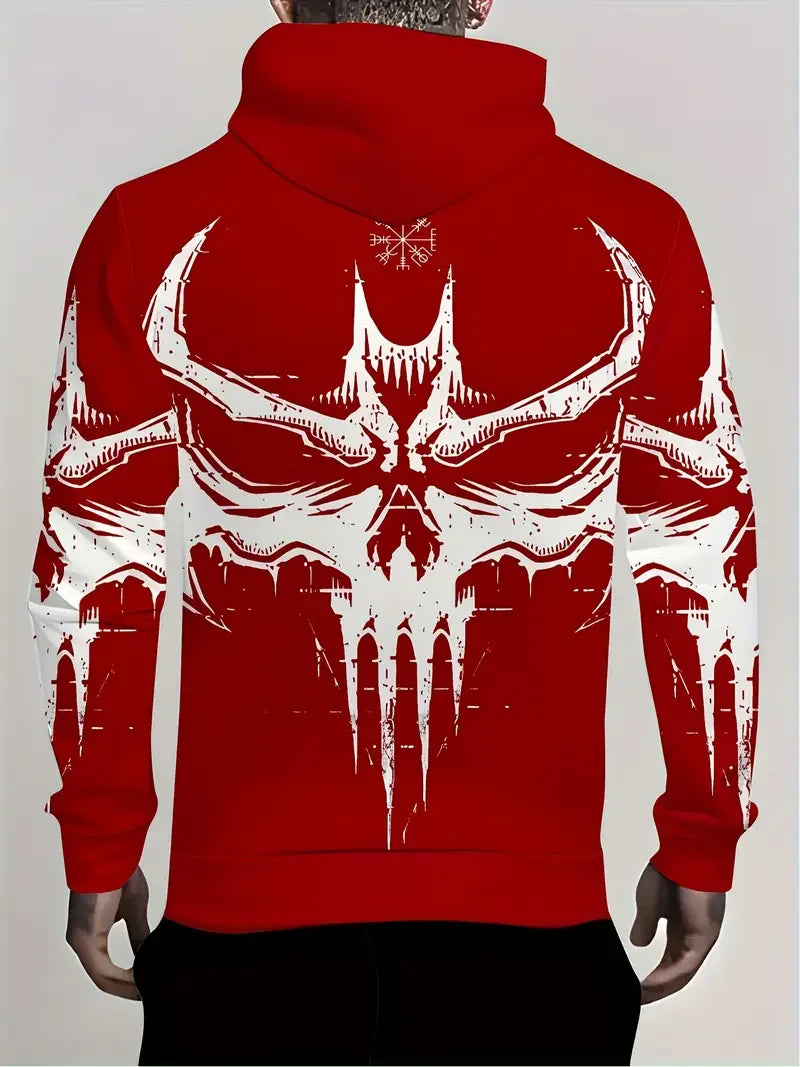 Felpe con cappuccio da uomo con stampa 3D di pipistrello gotico, stile streetwear, pullover autunno/inverno, vestibilità ampia e casual, tuta di Halloween.
