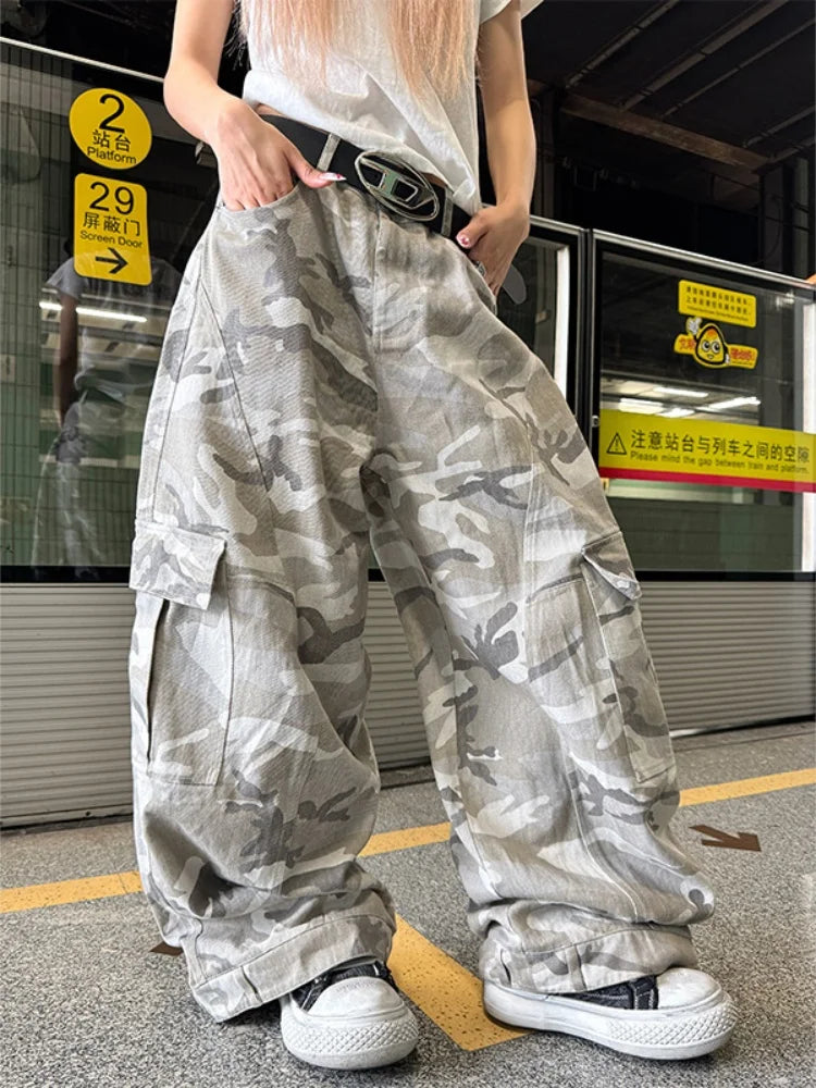 Pantaloni da uomo Y2K Harajuku Vintage Camouflage Pattern Pantaloni larghi casual Pantaloni da tuta Hip Hop Gotici Uomo Donna Pantaloni a gamba larga Streetwear