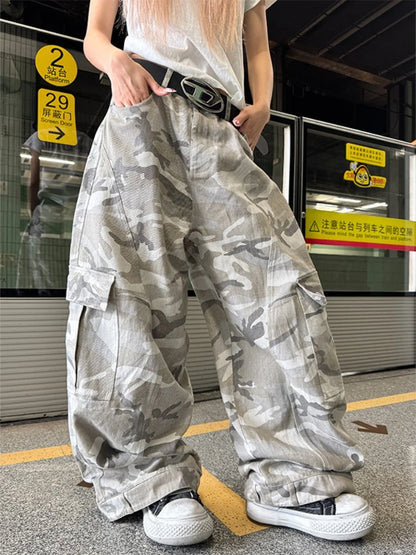 Pantaloni da uomo Y2K Harajuku Vintage Camouflage Pattern Pantaloni larghi casual Pantaloni da tuta Hip Hop Gotici Uomo Donna Pantaloni a gamba larga Streetwear
