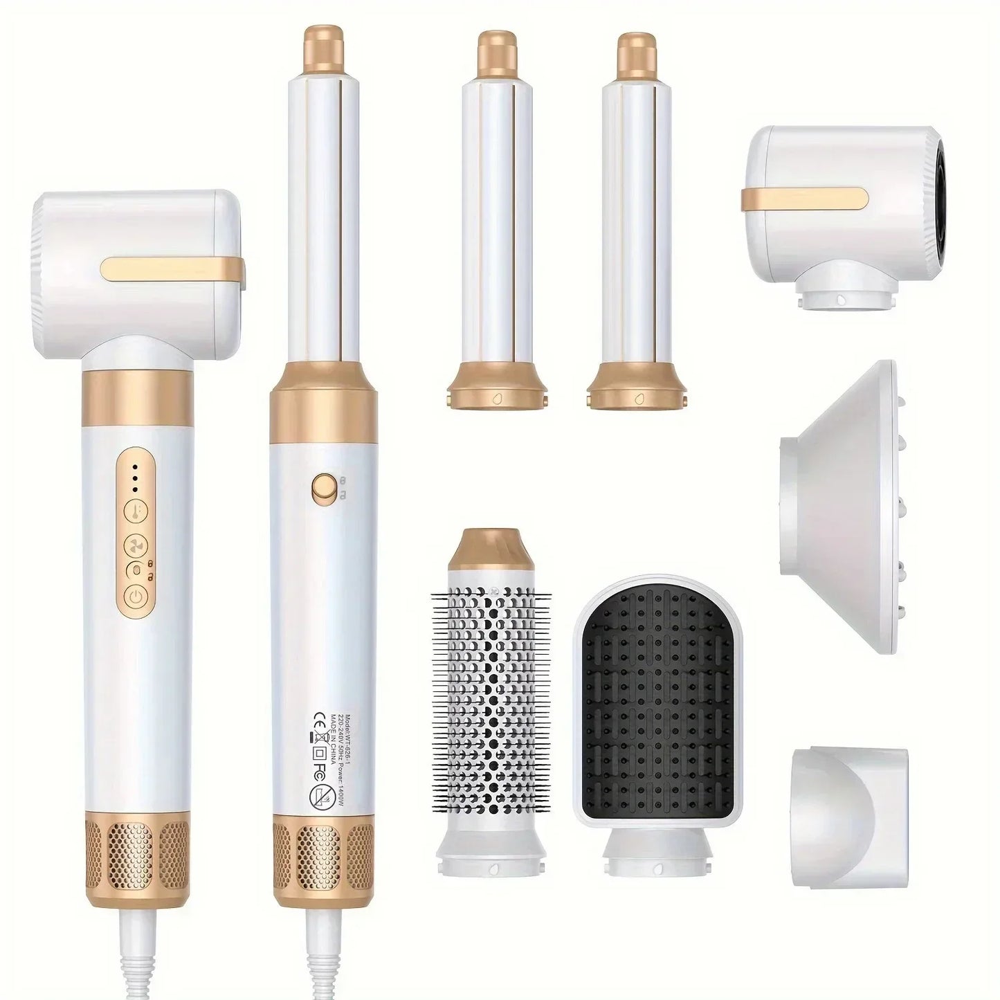 Tinsol 7 in 1 Hair dryer Professional Negative Ion curling Iron Hair Straightener Brushless Motor High Speed Hair Dryer Hot Comb