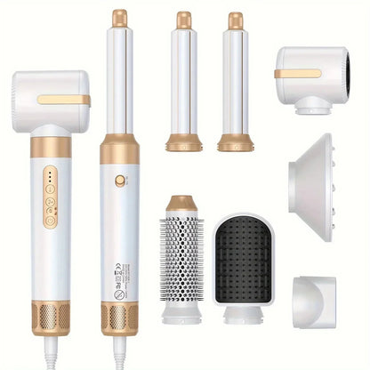 Tinsol 7 in 1 Hair dryer Professional Negative Ion curling Iron Hair Straightener Brushless Motor High Speed Hair Dryer Hot Comb
