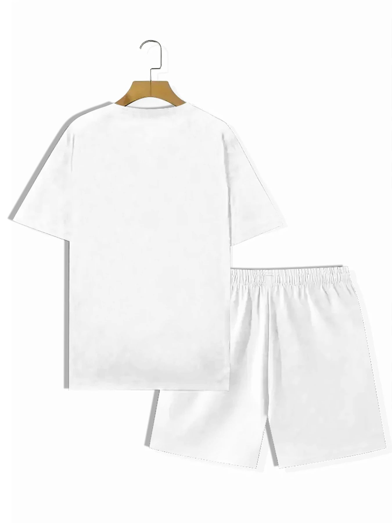 Boys' Everyday Versatile Outfit: White Basketball Print T-Shirt and Shorts, Comfortable Two-Piece Set for Going Out