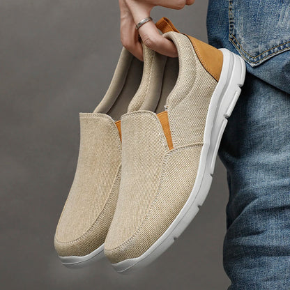 Scarpe da uomo estive in tela, traspiranti e comode, da esterno, slip-on, da passeggio, mocassini classici da uomo