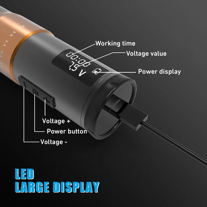 Kit completo per tatuaggi, macchinetta per tatuaggi wireless con corsa regolabile da 2,7 a 4,5 mm, penna per tatuaggi e cartucce miste per tatuatori.