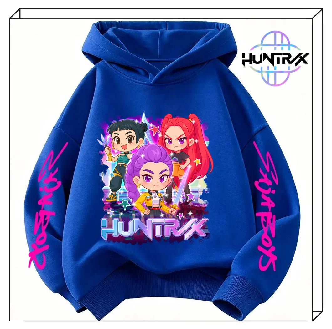 Felpa con cappuccio KPop Demon Hunters per bambini dai 3 ai 14 anni, con grafica Derpy, calda felpa autunnale
