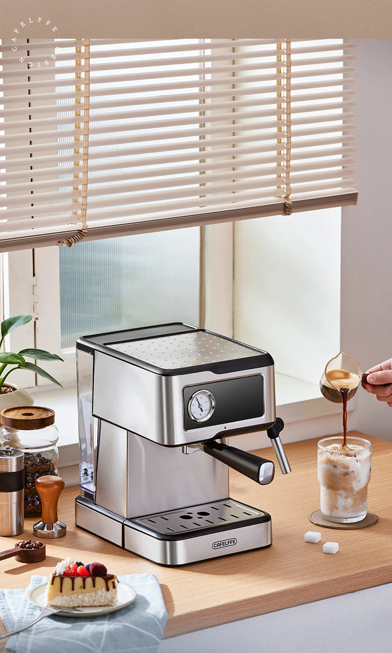 Macchina per caffè espresso Cafelffe 20 bar, macchina per cappuccino con montalatte e lancia vapore, macchina per caffè, regalo Cafetera semi-automatica