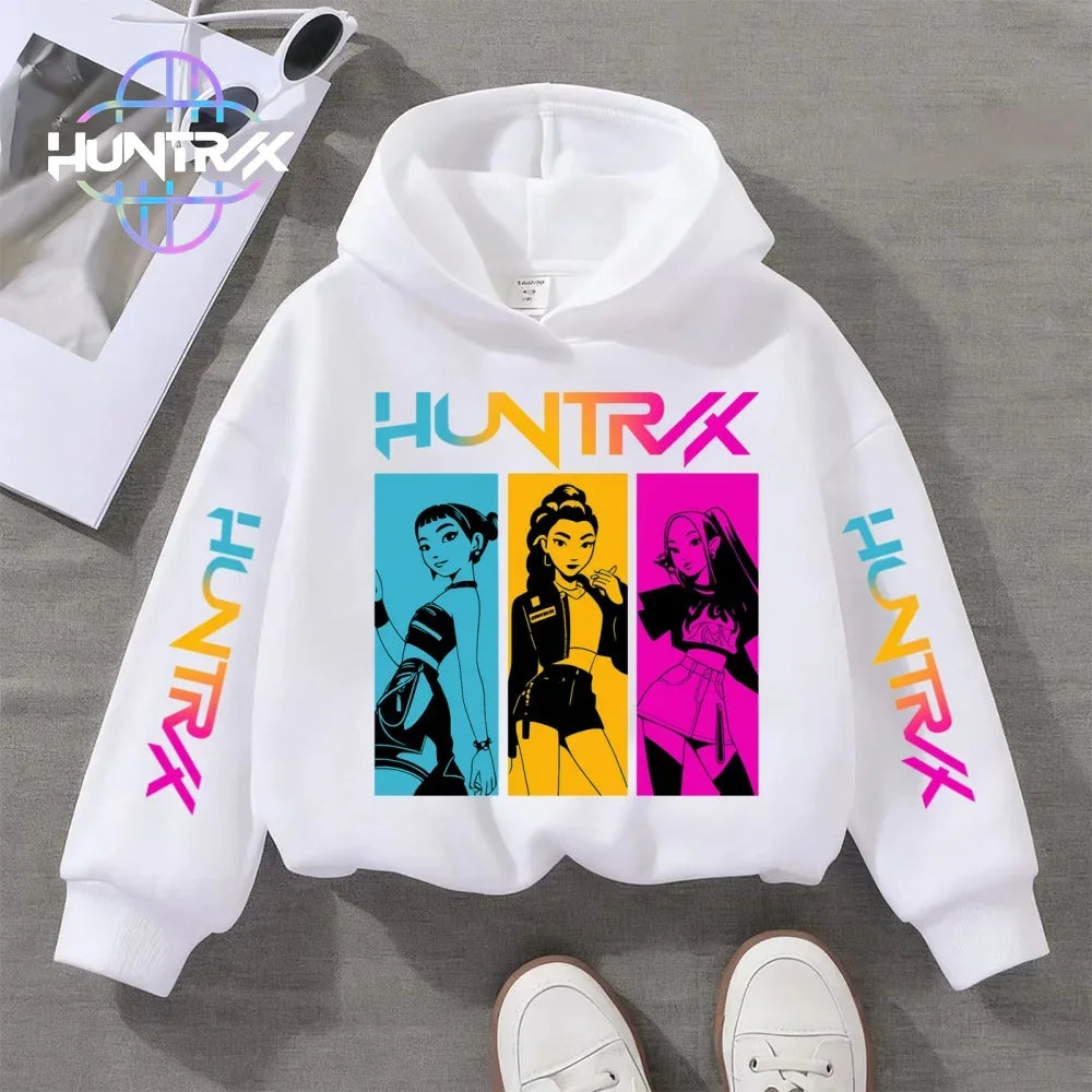 Felpa con cappuccio KPop Demon Hunters per bambini dai 3 ai 14 anni, con grafica Derpy, calda felpa autunnale