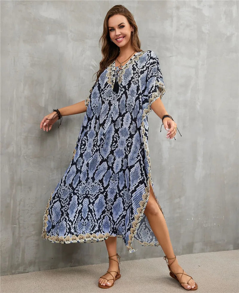 Women's Clothing Kaftan Dresses for Women Plus Size Bathing Suit Cover up Caftan Maxi Beach Dresses