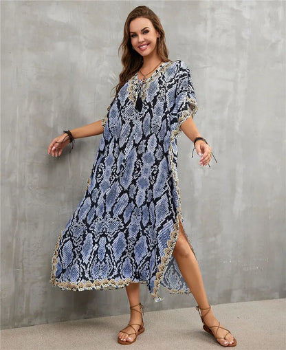 Women's Clothing Kaftan Dresses for Women Plus Size Bathing Suit Cover up Caftan Maxi Beach Dresses