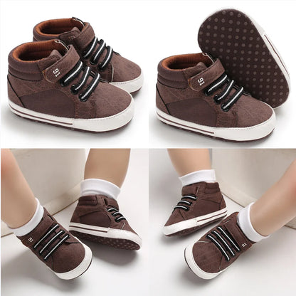 Nuove scarpe marroni per battesimo, scarpe da passeggio per bambini, suola morbida, scarpe da ginnastica per neonati, compleanno, bambini e ragazzi.