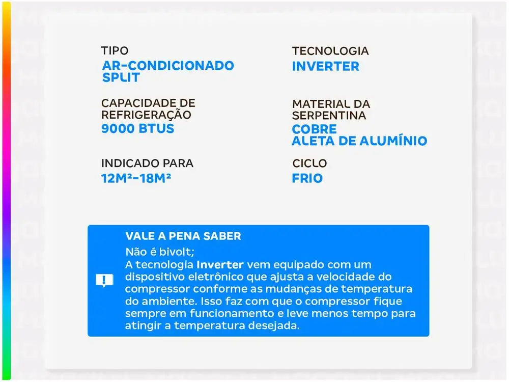 Climatizzatore Split 9.000 BTU Gree Inverter Freddo GWC09ATAXA-D6DNA1A - 220V