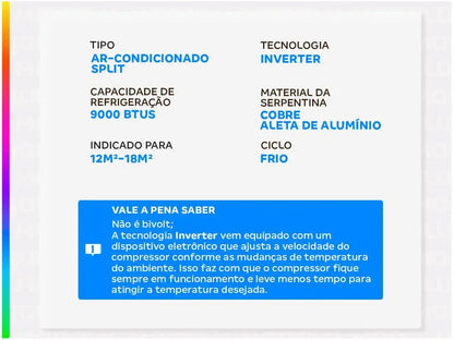 Climatizzatore Split 9.000 BTU Gree Inverter Freddo GWC09ATAXA-D6DNA1A - 220V