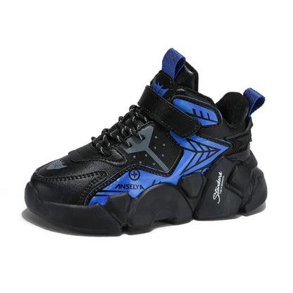 Scarpe sportive invernali per bambini, scarpe da corsa in pelle per ragazzi, scarpe basse casual da passeggio, stivali caldi e leggeri per attività all'aperto.