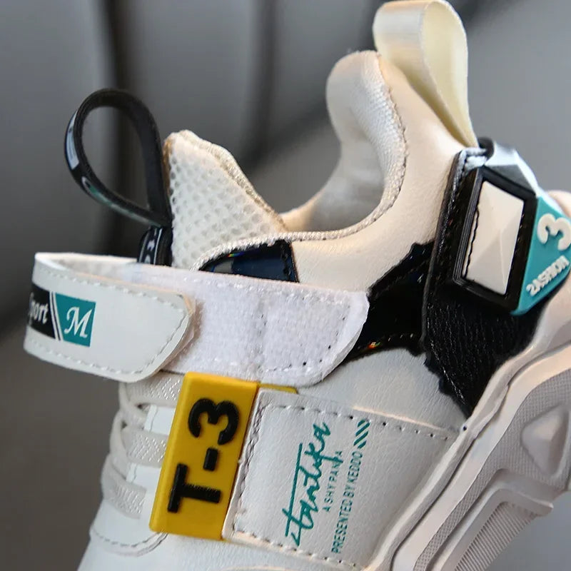 Scarpe da ginnastica comode e alla moda in similpelle per neonati, autunno/inverno, per bambini e bambine, scarpe sportive per bambini piccoli.