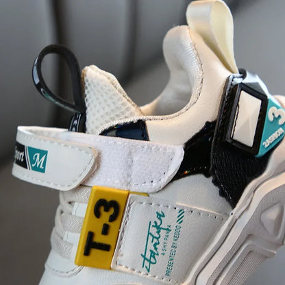Scarpe da ginnastica comode e alla moda in similpelle per neonati, autunno/inverno, per bambini e bambine, scarpe sportive per bambini piccoli.