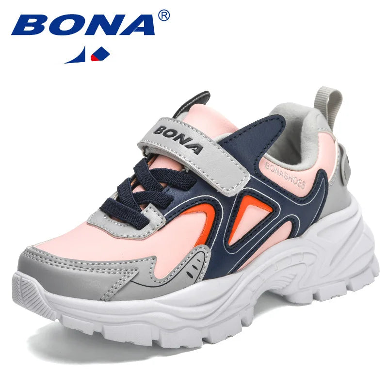 BONA Nuove scarpe casual di design, scarpe comode alla moda per ragazze, sneakers traspiranti, scarpe sportive da jogging per bambini