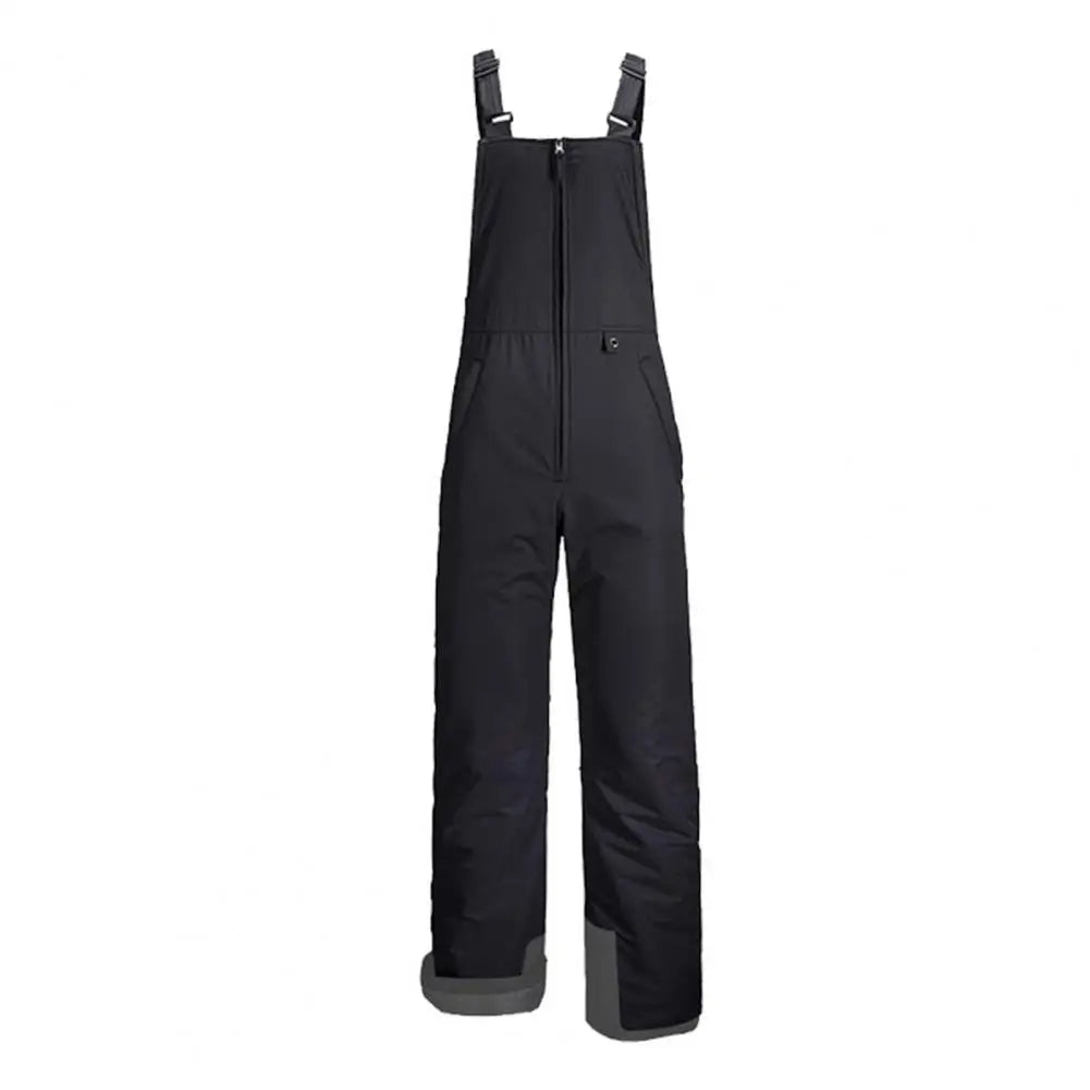 Insulated Ski Pants Unisex Jumpsuit Waterproof Ski Bib Overalls with Zip-up Front Closure Windproof Winter Snowboarding Pants