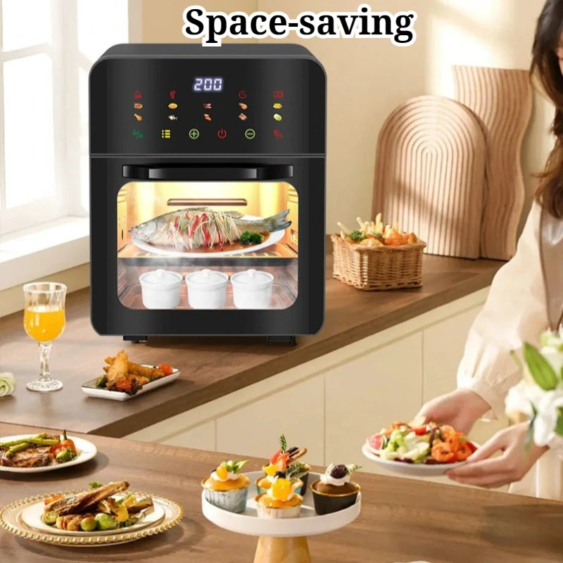 Friggitrice ad aria multifunzionale con display visibile, grande capacità, resistente, facile da pulire, salvaspazio, pratico elettrodomestico.