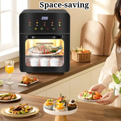Friggitrice ad aria multifunzionale con display visibile, grande capacità, resistente, facile da pulire, salvaspazio, pratico elettrodomestico.