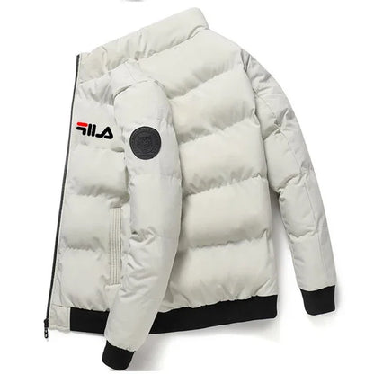 New 2025 autumn/winter men's short jacket, fashionable outdoor casual stand-up collar zipper men's cotton-padded jacket