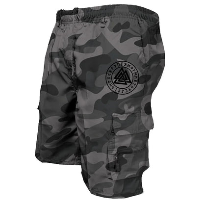 Pantaloncini tattici da uomo Delta Core Cargos con simbolo geometrico, tessuto elasticizzato in quattro direzioni, tasca di sicurezza nascosta, elastico in vita per palestra e fitness.