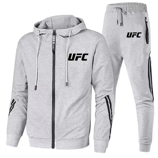 New Men's Casual Sportswear Set, Fashionable UFC Pants and Jackets, Printed Outdoor Motorcycle Comfort Men's Set 2025