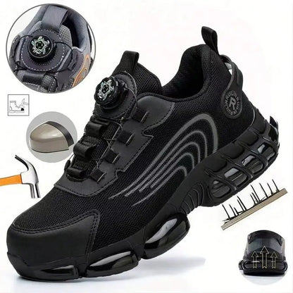 Scarpe antinfortunistiche indistruttibili con puntale in acciaio, antiscivolo, resistenti all'abrasione, scarpe da lavoro da uomo, robuste e comode.