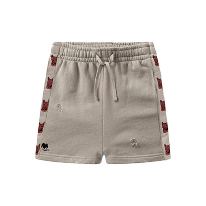 Completo estivo per bambini 2025, composto da maglietta a girocollo stampata e pantaloncini ricamati. Abbigliamento di tendenza per bambini.