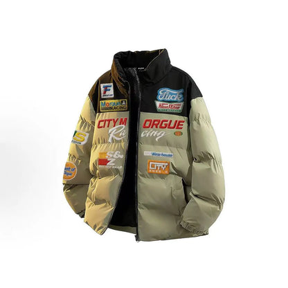 Warm cotton embroidery jackets men top quality trendy loose collar thick coat men winter harajuku casual jacket for couples