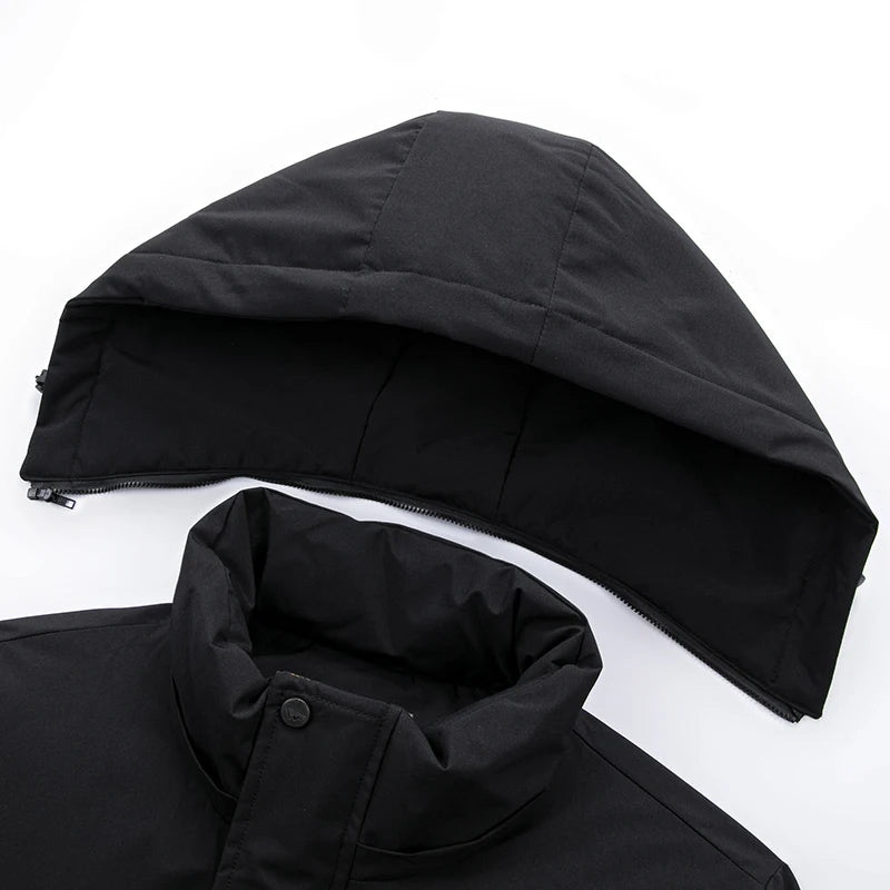 Men's 2025 Winter Fluorescent Green Wool Blend Cotton Jacket - Fluorescent Green (Black/Red/Khaki) Cotton-Padded Jacket