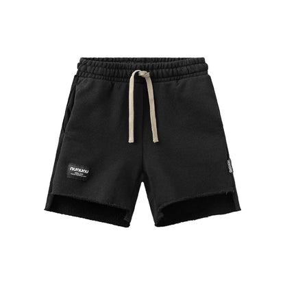 Completo estivo per bambini 2025, composto da maglietta a girocollo stampata e pantaloncini ricamati. Abbigliamento di tendenza per bambini.