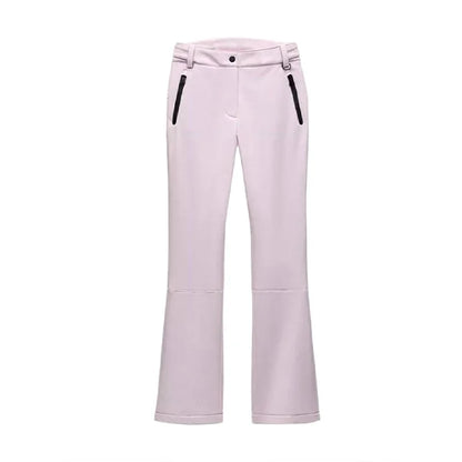 Thicken Warm Women's Skiwear Pink High Collar Hooded Cotton Padded Coats Straight Leg Zipper Pants 2025 New Winter Lady Ski Suit