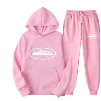 NICE Loose Unisex Fleece-lined Printed Sweatshirt Hoodie Set Devil Prisoner Pattern Eco-Friendly Soft Comfortable Casual Wear