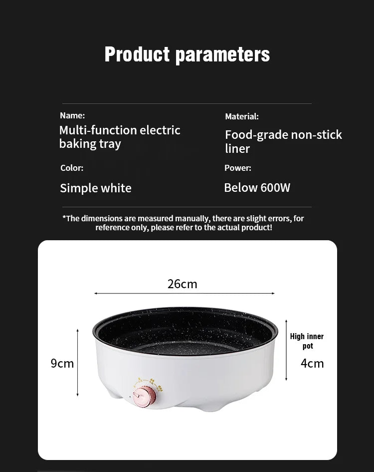 Padella elettrica multicooker 220V per uso domestico, barbecue, frittura di pesce, bistecca, padella antiaderente, macchina per cucinare