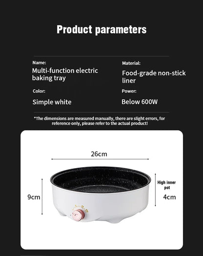Padella elettrica multicooker 220V per uso domestico, barbecue, frittura di pesce, bistecca, padella antiaderente, macchina per cucinare