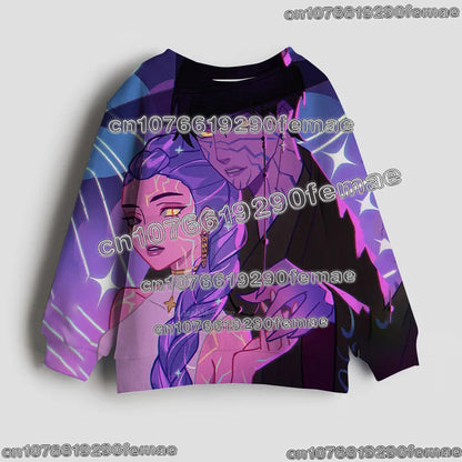 Maglione per bambini con motivo KPOP Demon Hunter Huntrix 2026, maniche lunghe, alla moda, casual, per primavera e autunno.