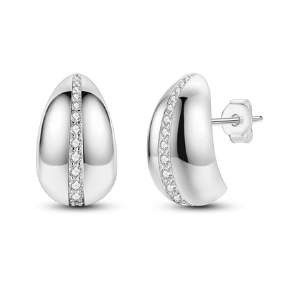 Orecchini a cerchio originali in argento 925 con stella, luna, trifoglio e farfalla con zirconi, perfetti per la creazione di gioielli e come regali di nozze per donne e ragazze.