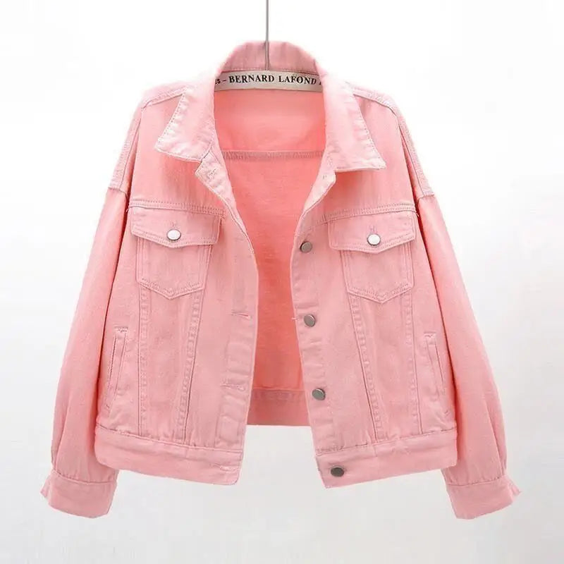 Giacca in denim bianca da donna, corta, ampia, coreana, primavera autunno, nuova giacca versatile di tendenza letteraria