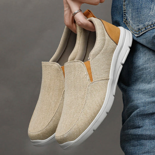 Scarpe da uomo estive in tela, traspiranti e comode, da esterno, slip-on, da passeggio, mocassini classici da uomo