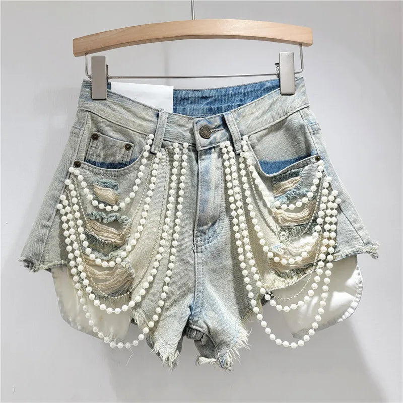 DEAT women's jeans high waist straight wide leg denim pants 2026 new fashion summer