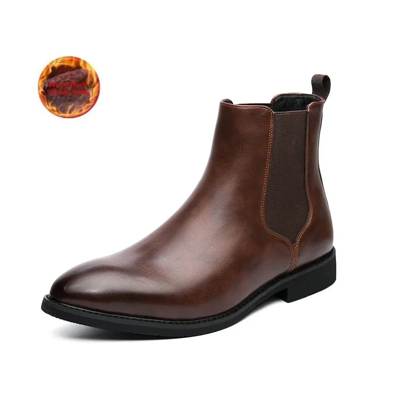 Stivali Chelsea da uomo in pelle, modello 2025, firmati, italiani, eleganti, casual, caldi, morbidi, alla caviglia, taglie forti 48